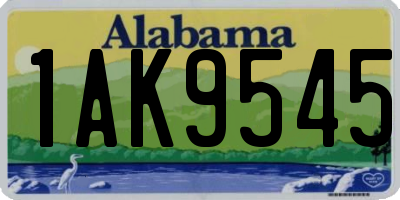 AL license plate 1AK9545