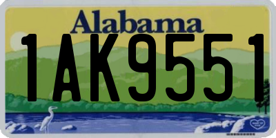 AL license plate 1AK9551