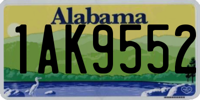 AL license plate 1AK9552