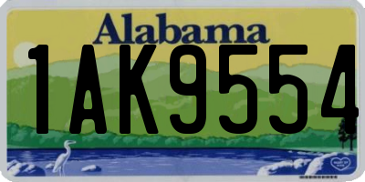 AL license plate 1AK9554