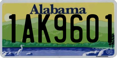 AL license plate 1AK9601