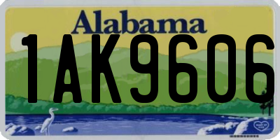 AL license plate 1AK9606