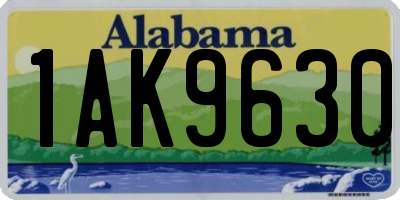 AL license plate 1AK9630
