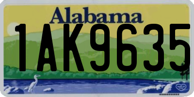AL license plate 1AK9635