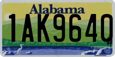 AL license plate 1AK9640