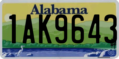 AL license plate 1AK9643