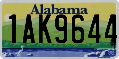 AL license plate 1AK9644