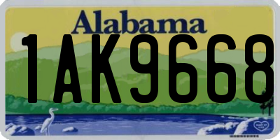 AL license plate 1AK9668
