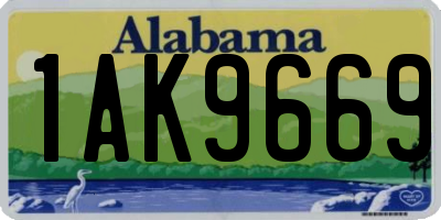 AL license plate 1AK9669