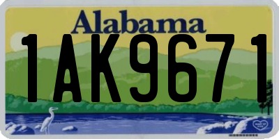 AL license plate 1AK9671