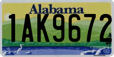 AL license plate 1AK9672