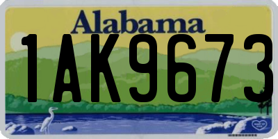 AL license plate 1AK9673
