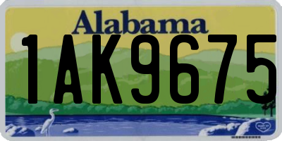 AL license plate 1AK9675