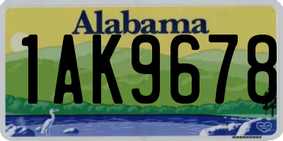 AL license plate 1AK9678