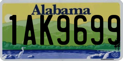 AL license plate 1AK9699