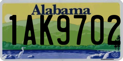 AL license plate 1AK9702