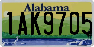 AL license plate 1AK9705