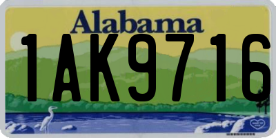 AL license plate 1AK9716