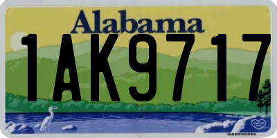 AL license plate 1AK9717