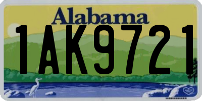 AL license plate 1AK9721