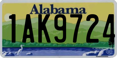 AL license plate 1AK9724