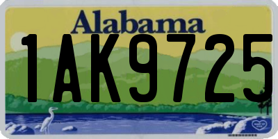 AL license plate 1AK9725