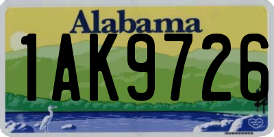 AL license plate 1AK9726