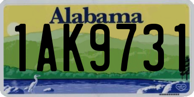 AL license plate 1AK9731
