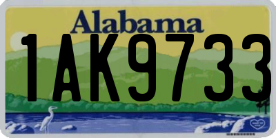 AL license plate 1AK9733