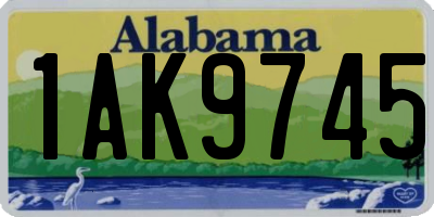 AL license plate 1AK9745