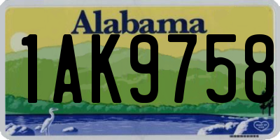 AL license plate 1AK9758