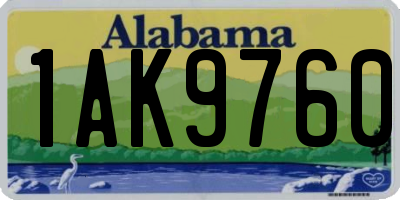AL license plate 1AK9760