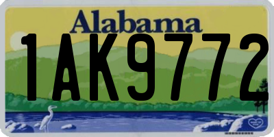 AL license plate 1AK9772