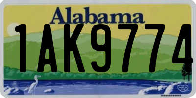 AL license plate 1AK9774