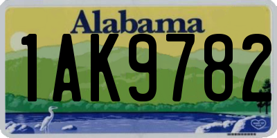 AL license plate 1AK9782