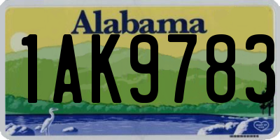 AL license plate 1AK9783
