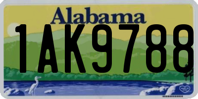 AL license plate 1AK9788