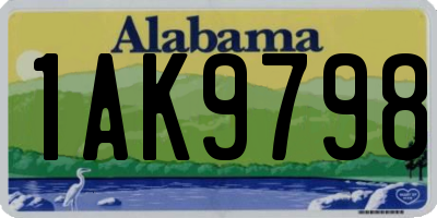 AL license plate 1AK9798