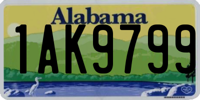 AL license plate 1AK9799