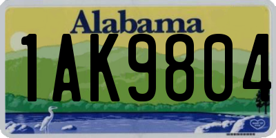 AL license plate 1AK9804