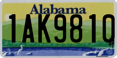AL license plate 1AK9810