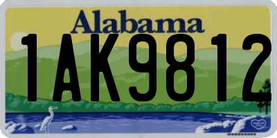 AL license plate 1AK9812