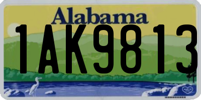 AL license plate 1AK9813