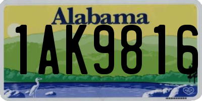 AL license plate 1AK9816