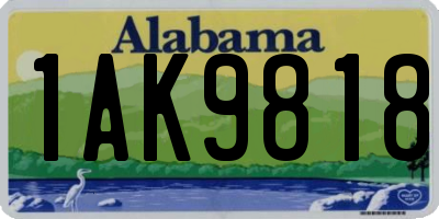AL license plate 1AK9818