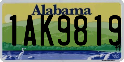 AL license plate 1AK9819
