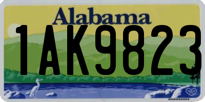 AL license plate 1AK9823