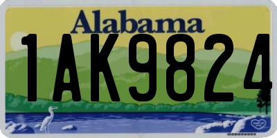 AL license plate 1AK9824