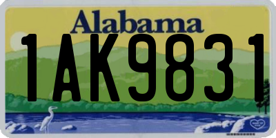 AL license plate 1AK9831