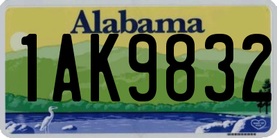AL license plate 1AK9832